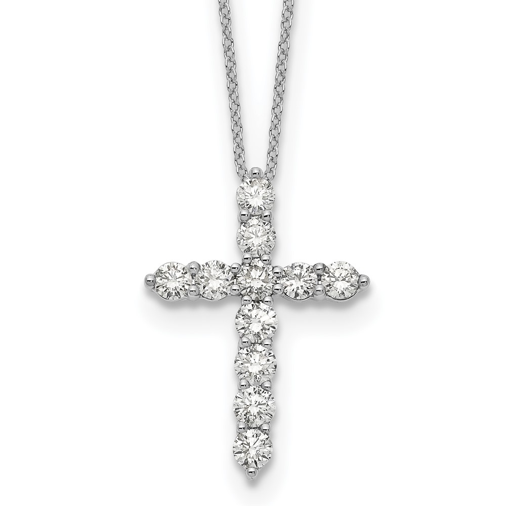 Picture of Quality Gold PM1000-150-WA 14K White Gold Diamond Cross 18 in. Necklace
