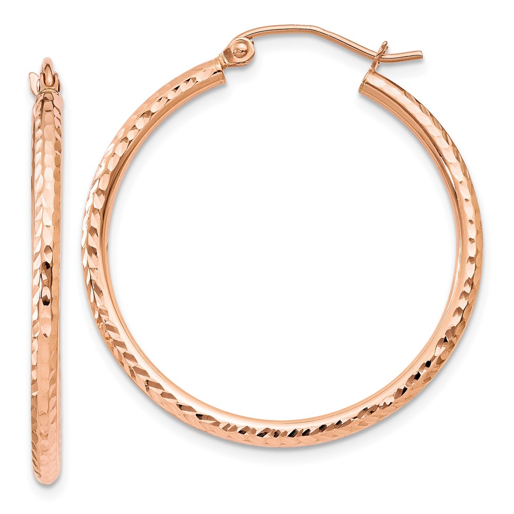 Gold Classics(tm) 14kt. Rose Gold 30mm Polished Hoop Earrings -  Fine Jewelry Collections, TE518