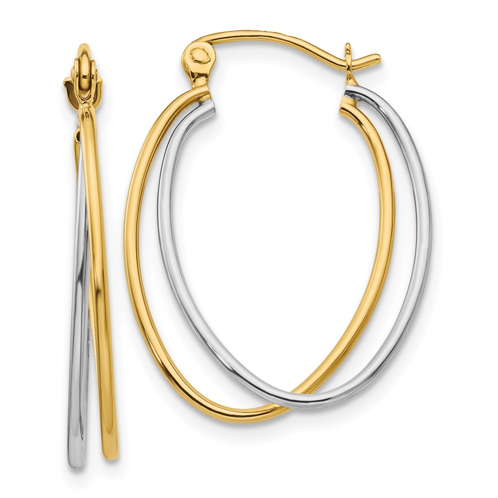 Picture of Finest Gold 14K Two-Tone Hoop Earrings