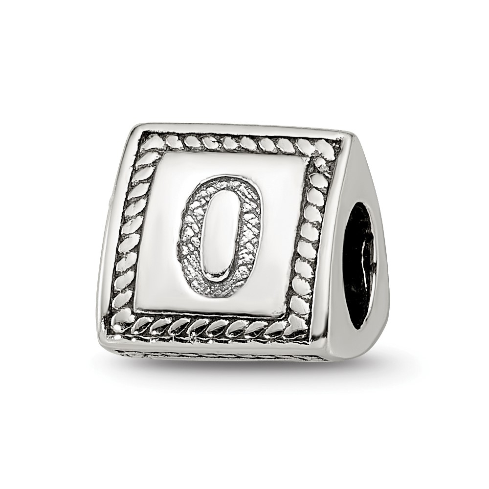 Picture of Finest Gold Sterling Silver Reflections Number 0 Triangle Block Bead
