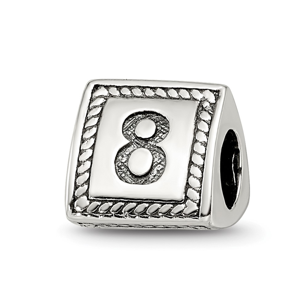 Picture of Finest Gold Sterling Silver Reflections Number 8 Triangle Block Bead