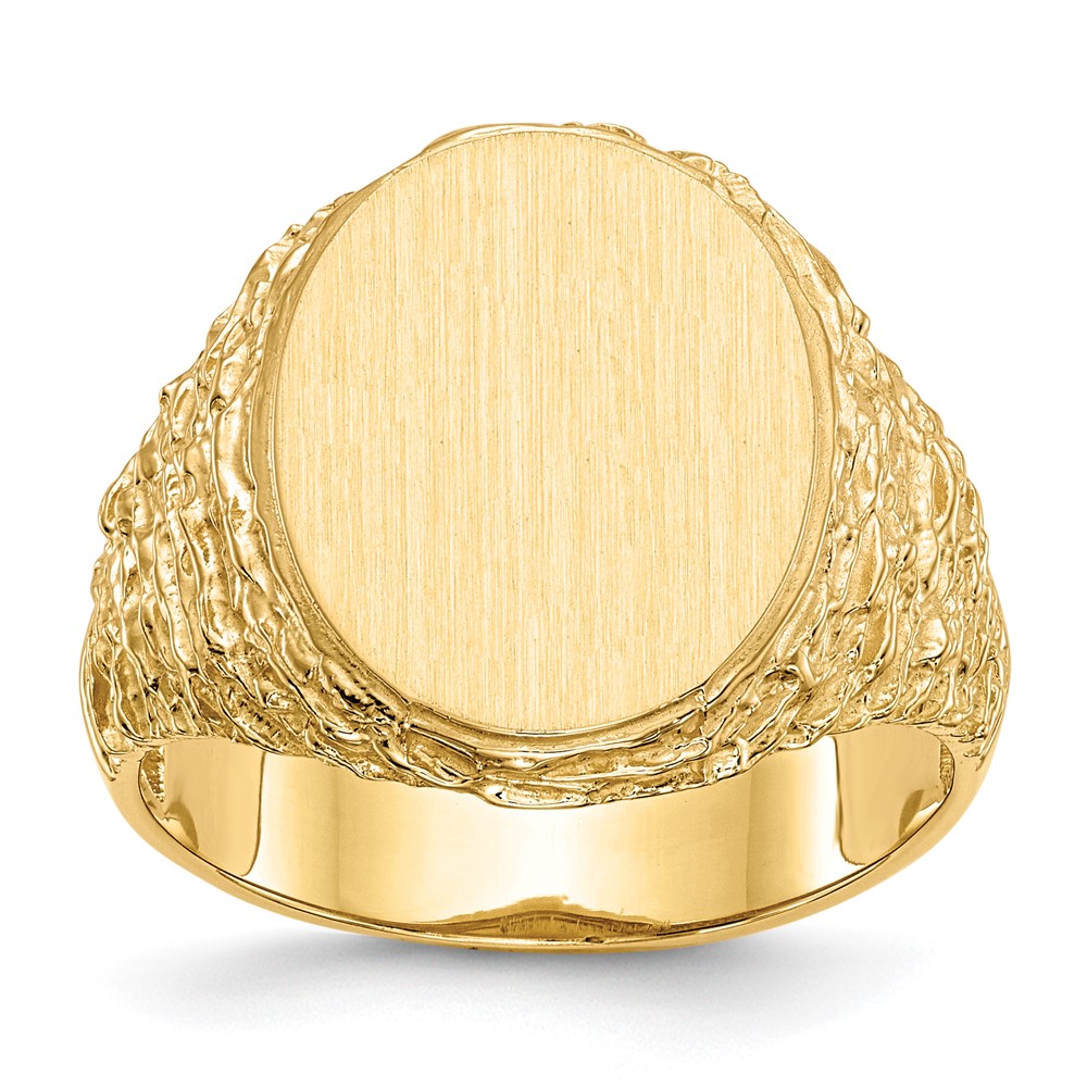 Picture of Finest Gold 14K 17.0 x 14.0 mm Open Back Mens Signet Ring&#44; Size 10