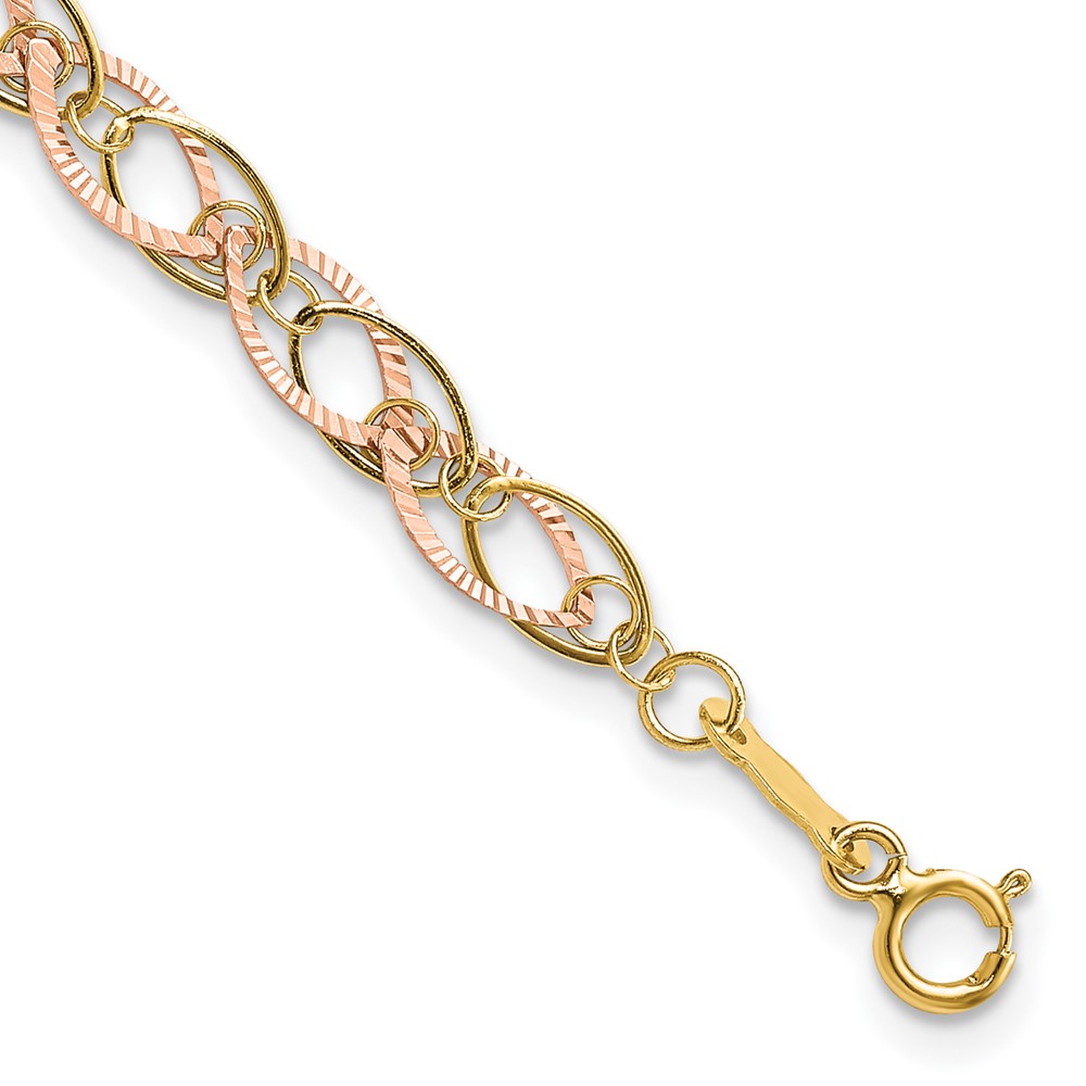 Picture of Finest Gold 14K Two-tone Oval Link Bracelet