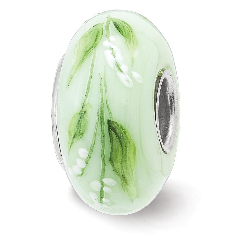 Reflection Beads QRS3913MAY Sterling Silver Reflections Hand Painted Lily of Valley May Fenton Glass Bead -  Action Rubber Industrial Suppl