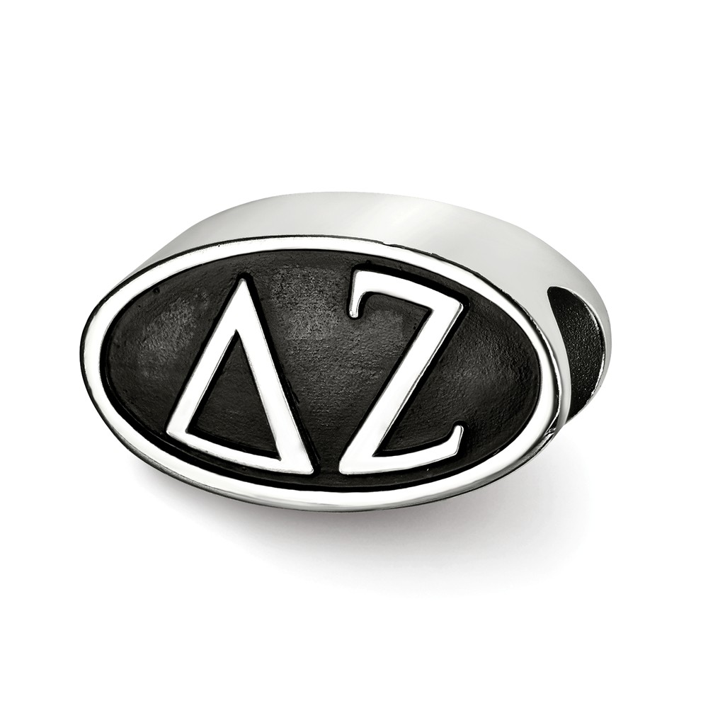 Picture of LogoArt DZ002BD-SS Sterling Silver Delta Zeta Oval Letters Bead - Size SS