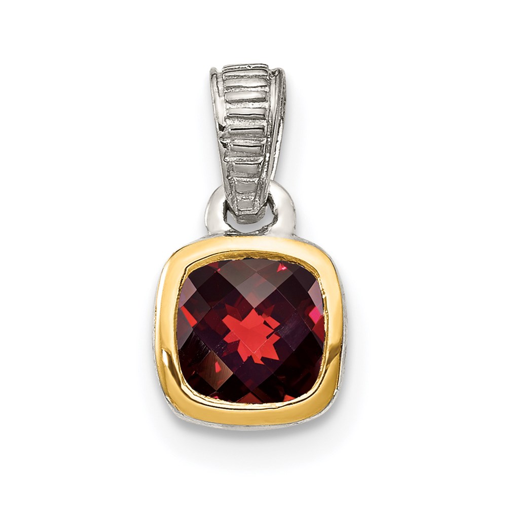 Picture of Finest Gold Sterling Silver with 14K Accent Garnet Pendant