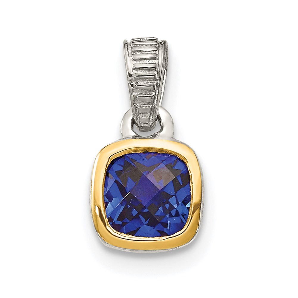 Picture of Finest Gold Sterling Silver with 14K Accent Created Sapphire Pendant