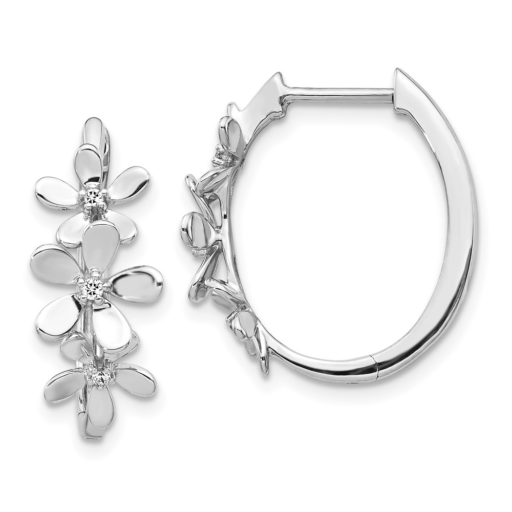 Picture of Finest Gold 14K White Gold Diamond Earrings