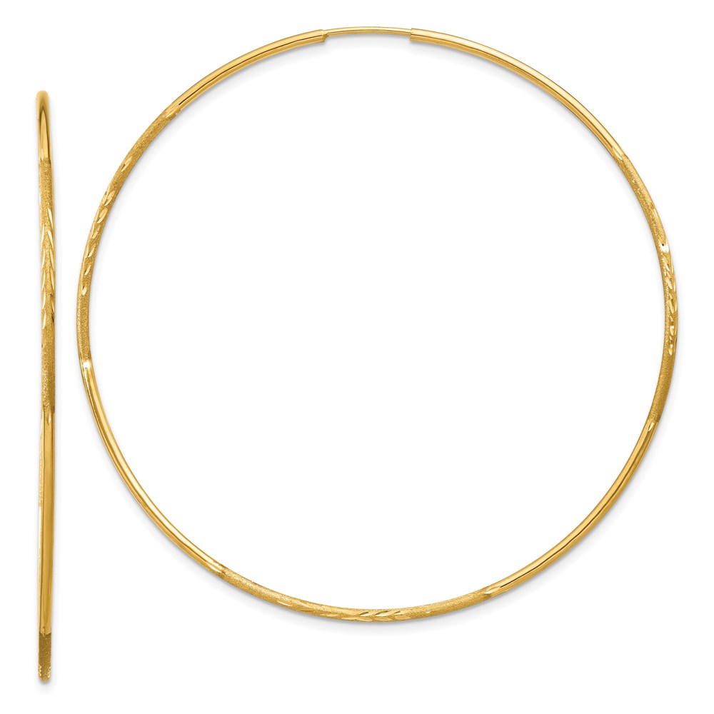 Picture of Finest Gold 1.25 mm 14K Diamond-cut Endless Hoop Earring