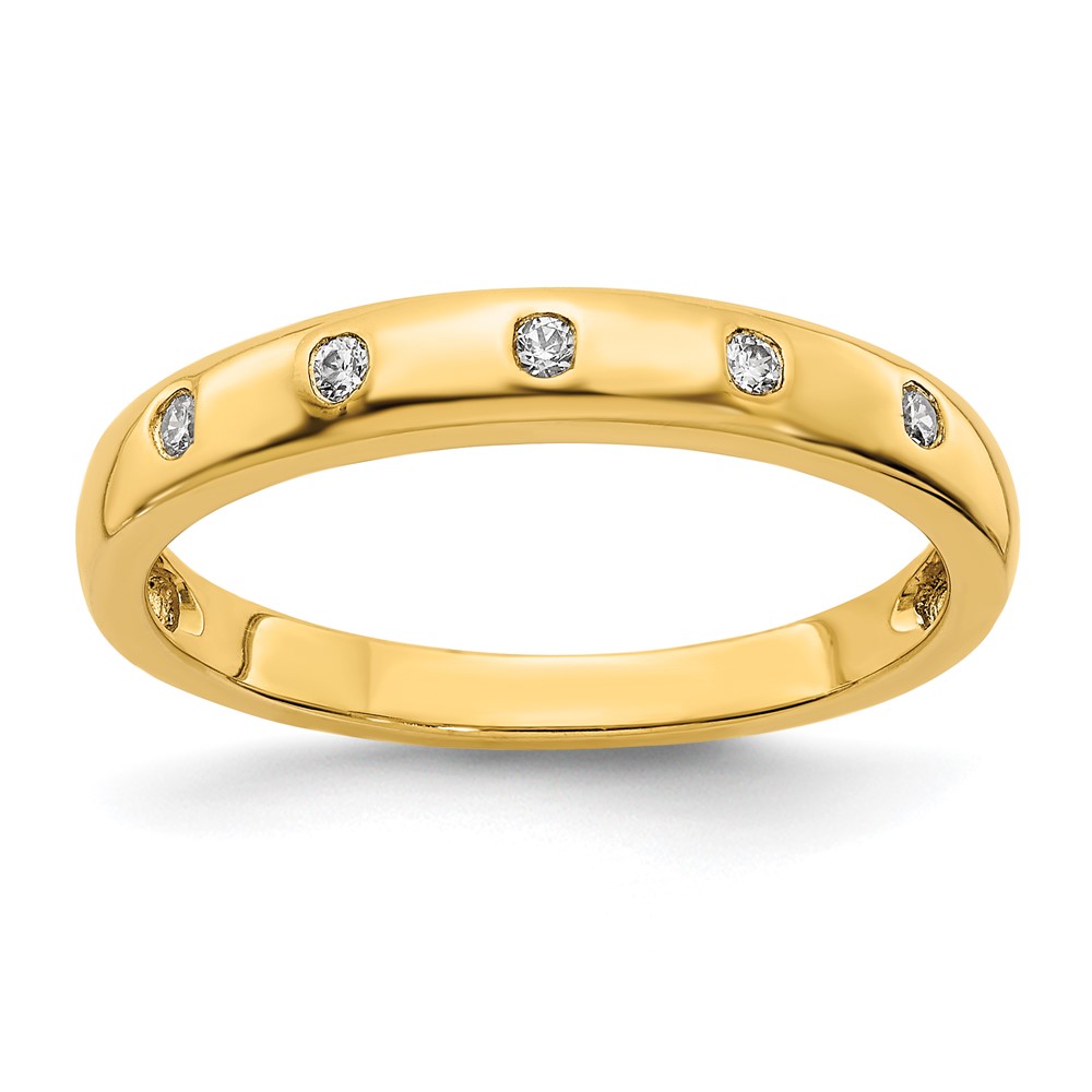 Picture of Finest Gold 14K Yellow Gold 5-Stone Diamond Ring - Size 7