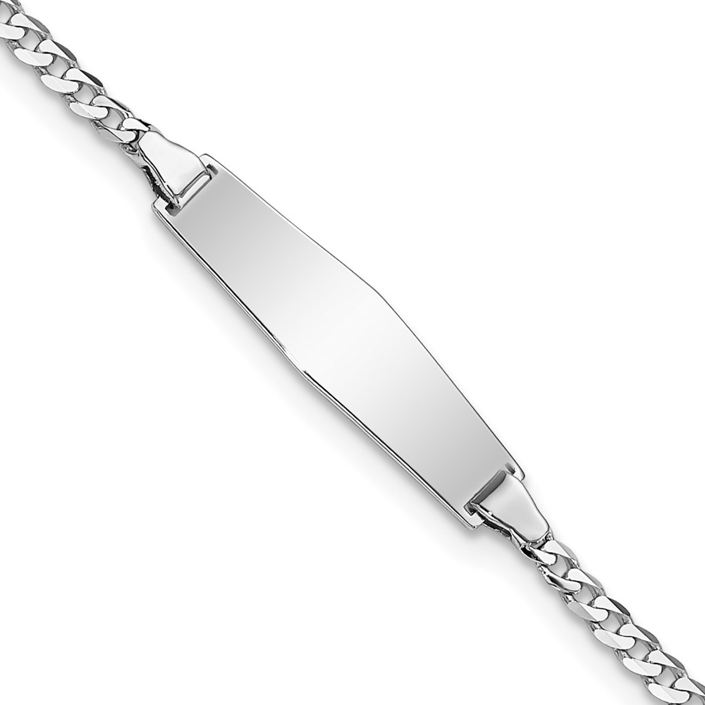 Picture of Finest Gold 14K White Gold Soft Diamond Shape Flat Curb Link ID 6 in. Bracelet