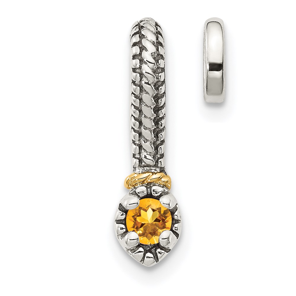Picture of Finest Gold Sterling Silver with 14K Polished Citrine Chain Slide Pendant