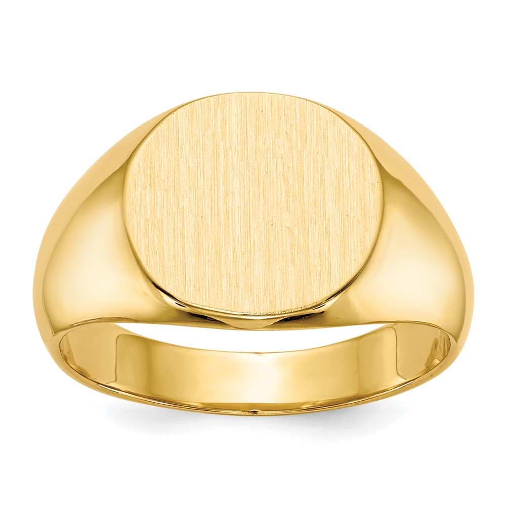 Picture of Finest Gold 14K Yellow Gold 12.5 x 13.5 mm Closed Back Mens Signet Ring - Size 10