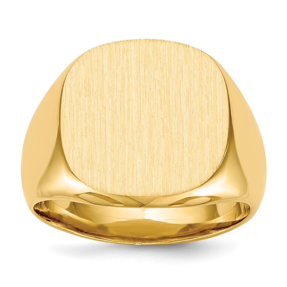 Picture of Finest Gold 14K Yellow Gold 16 x 17 0 mm Closed Back Mens Signet Ring - Size 10
