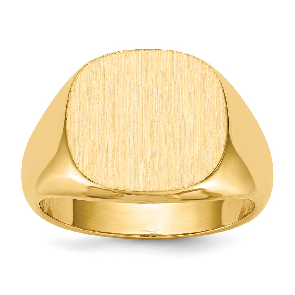Picture of Finest Gold 14K Yellow Gold 13.5 x15 mm Open Back Mens Signet Ring - Size 10