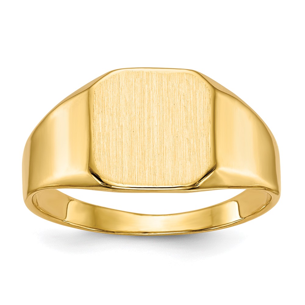 Picture of Finest Gold 10 x 10 mm 14K Closed Back Mens Signet Ring&#44; Yellow - Size 10