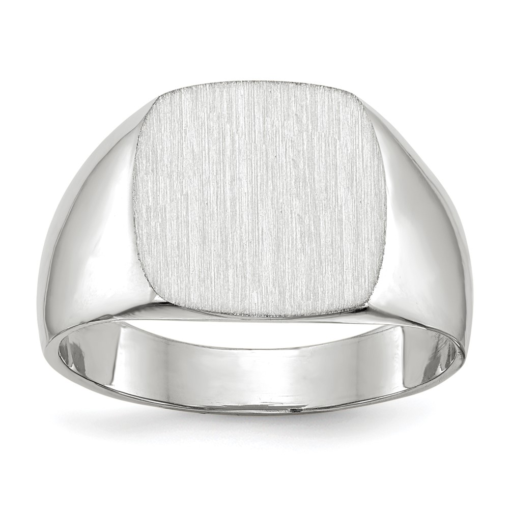Picture of Finest Gold 14K White Gold 12.5 x 12.5 mm Closed Back Signet Ring - Size 9