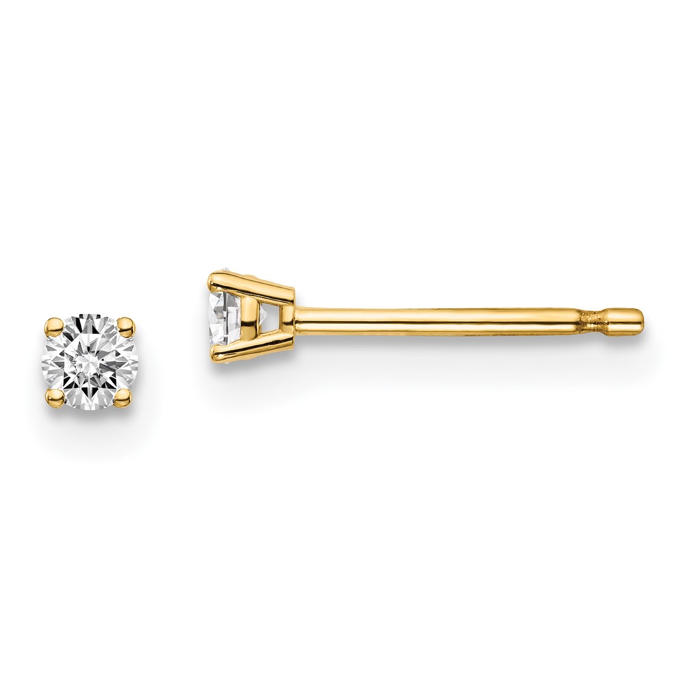 Picture of Finest Gold 14 Yellow Gold 0.10CT I1 J-K Diamond Stud Push-on Post Earrings