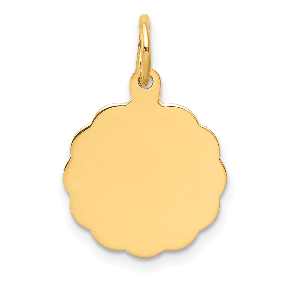 Picture of Finest Gold  14K 0.018 Gauge Yellow Gold Engravable Scalloped Disc Charm