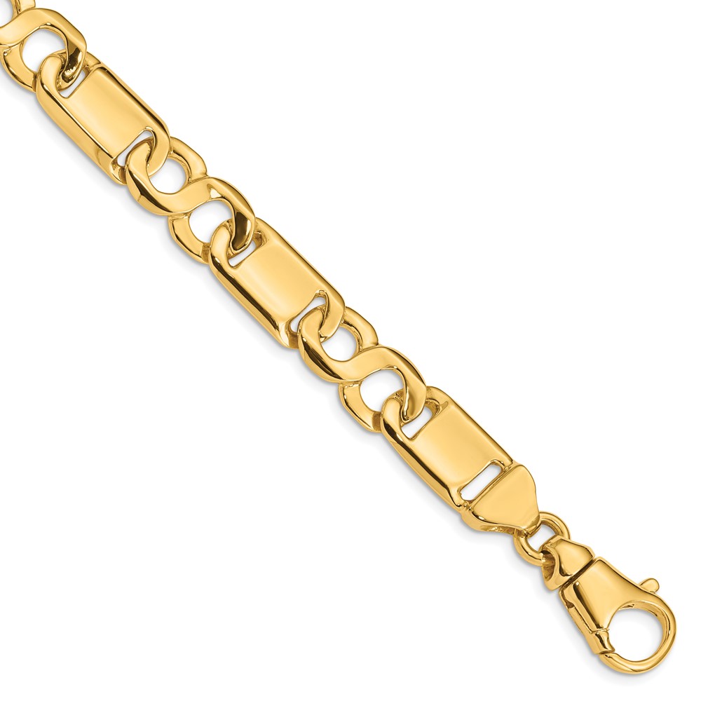 Picture of Finest Gold 14K Yellow Gold 10.4 mm Hand-Polished Fancy Link 8.5 in. Bracelet