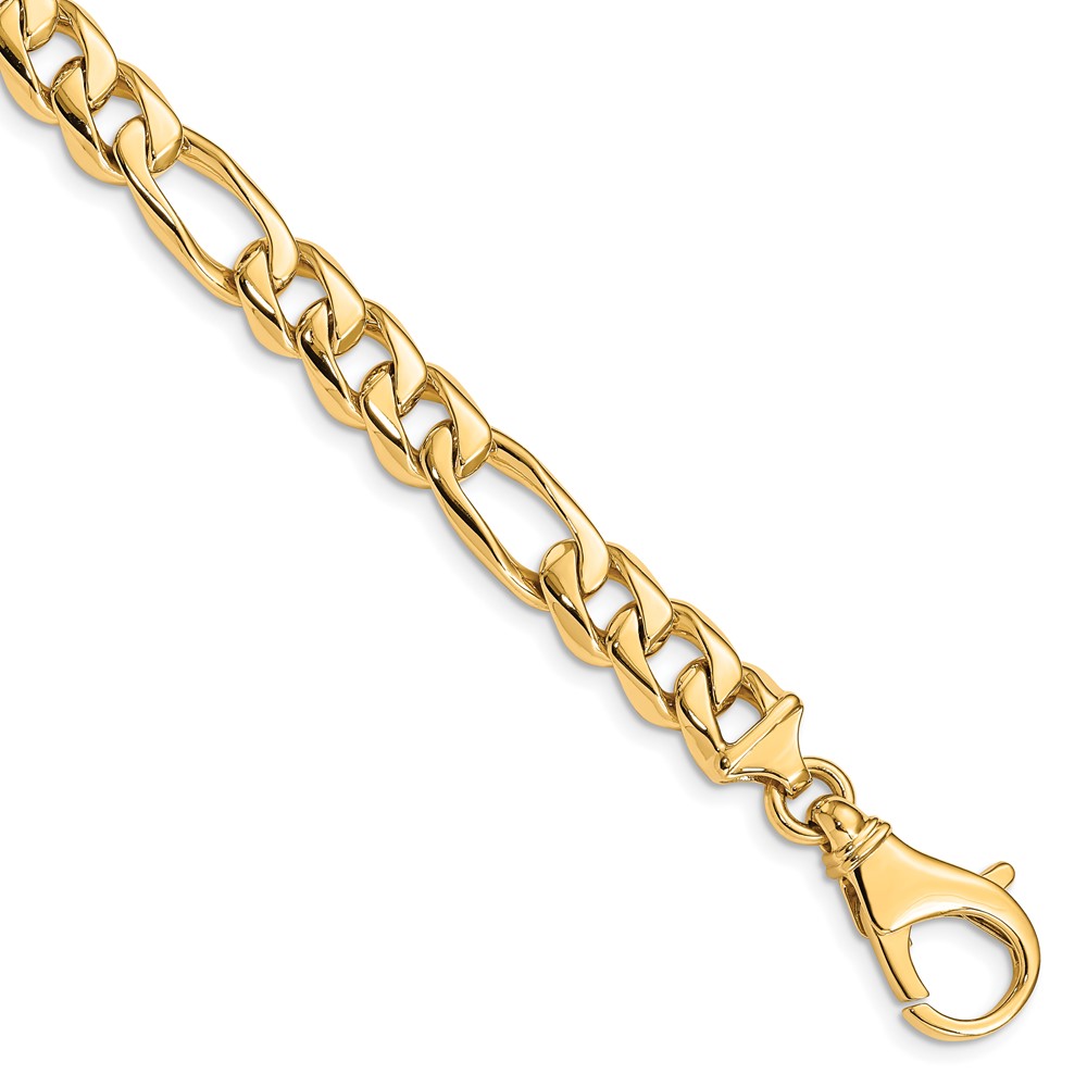 14K Yellow Gold 8.5 mm Hand Polished Fancy Link 8 in. Bracelet -  Finest Gold, UBSLK462-8