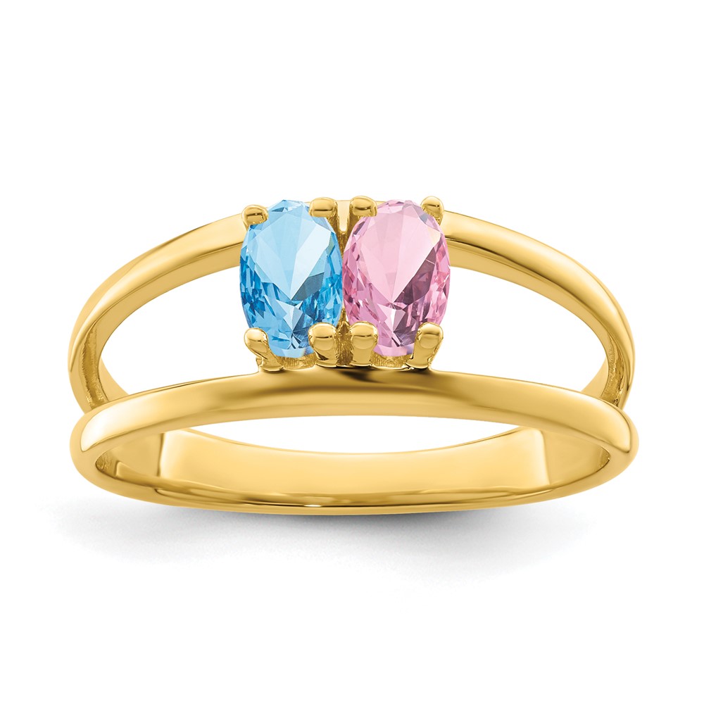 Picture of Finest Gold  14K Yellow Polished 2-Stone Mothers Mounting Ring - Size 7