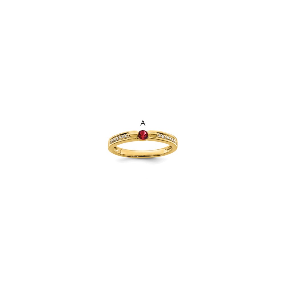Picture of Finest Gold  14K Yellow Gold Family Jewelry Diamond Semi-Set Ring