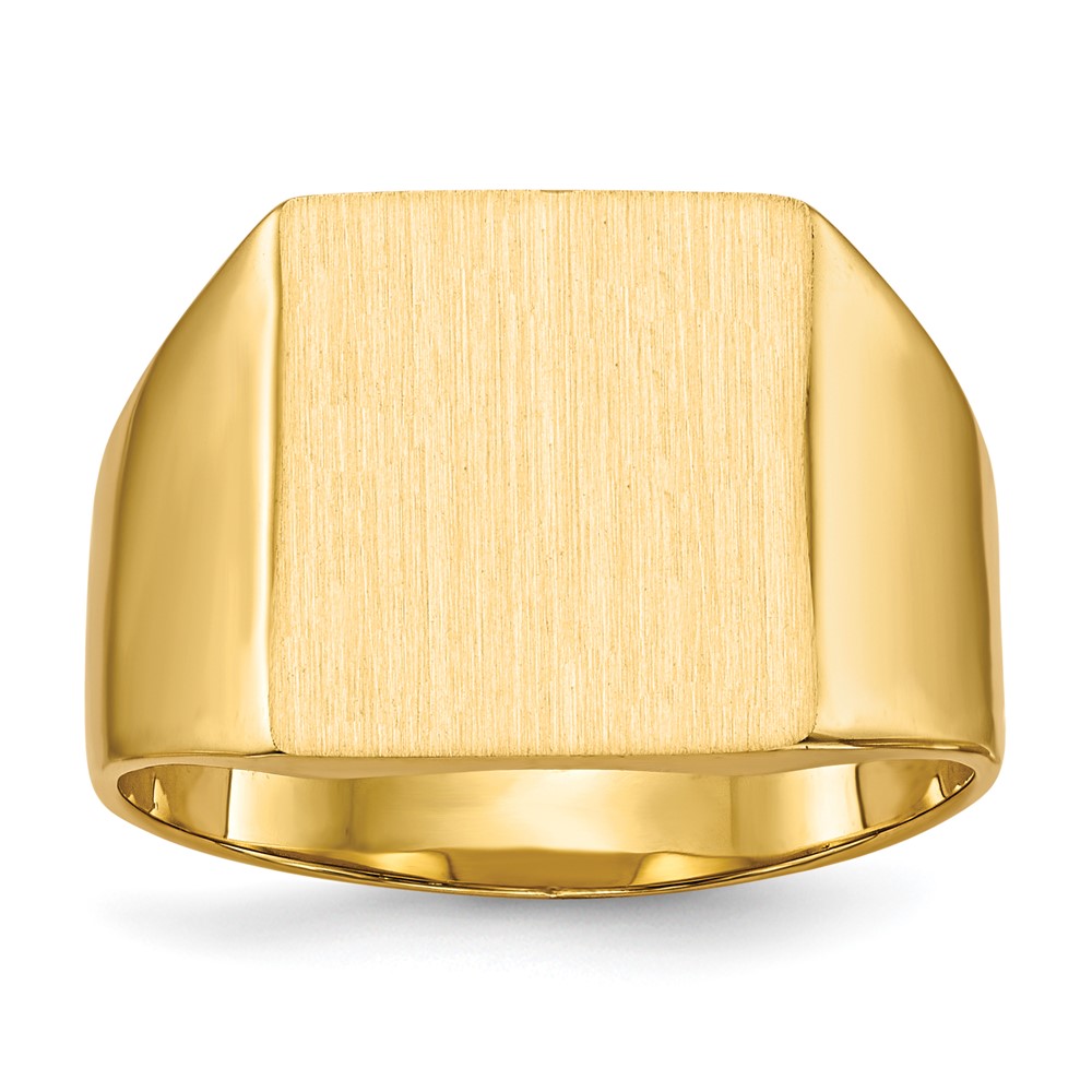 Picture of Finest Gold 14K Yellow Gold 13 x 12 mm Closed Back Mens Signet Ring - Size 8.5