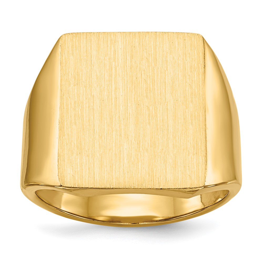 Picture of Finest Gold 14K Yellow Gold 15 x 17 mm Closed Back Mens Signet Ring - Size 10