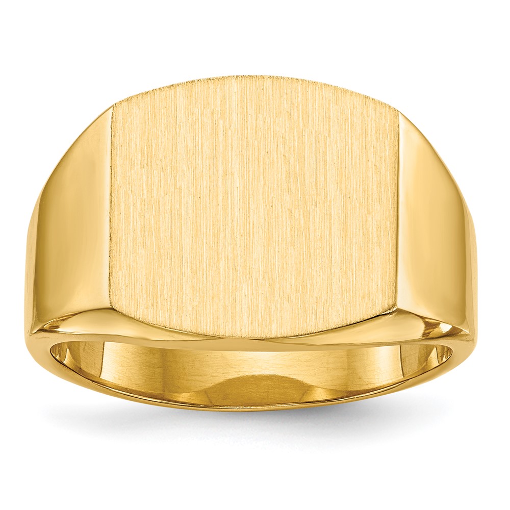 Picture of Finest Gold 14K 13.5 x 14.5 mm Closed Back Mens Signet Ring&amp;#44; Size 10