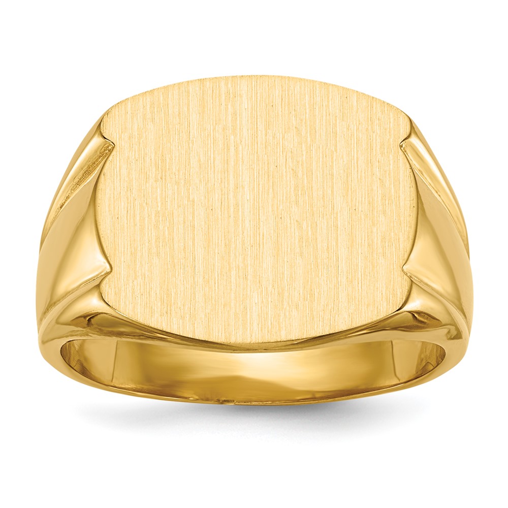 Picture of Finest Gold 14K 15.0 x 16.5 mm Closed Back Mens Signet Ring&amp;#44; Size 10
