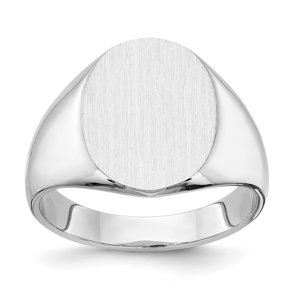 Picture of Finest Gold 14K White Gold 15 x 12.5 mm Closed Back Signet Ring - Size 9