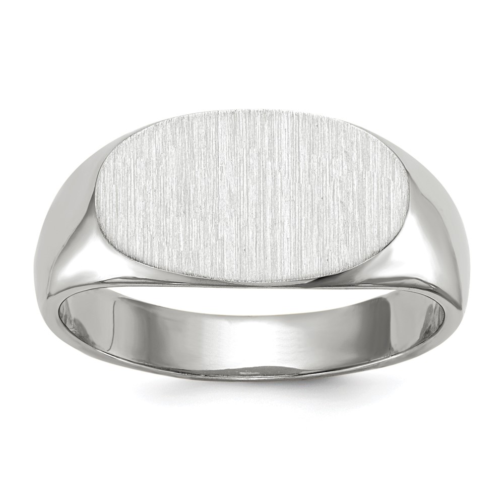 Picture of Finest Gold 14K White Gold 7.5 x 13.5 mm Closed Back Signet Ring - Size 6