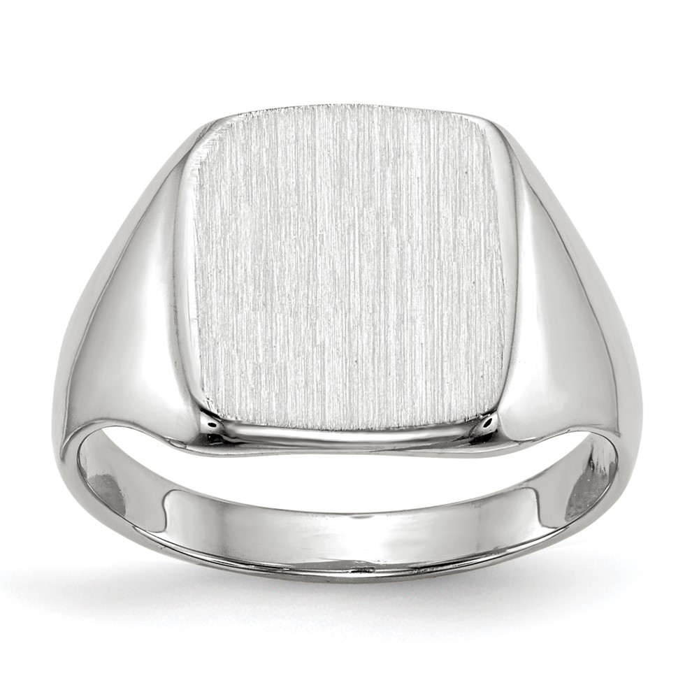Picture of Finest Gold 14K White Gold 11 x 10.5 mm Closed Back Signet Ring - Size 5