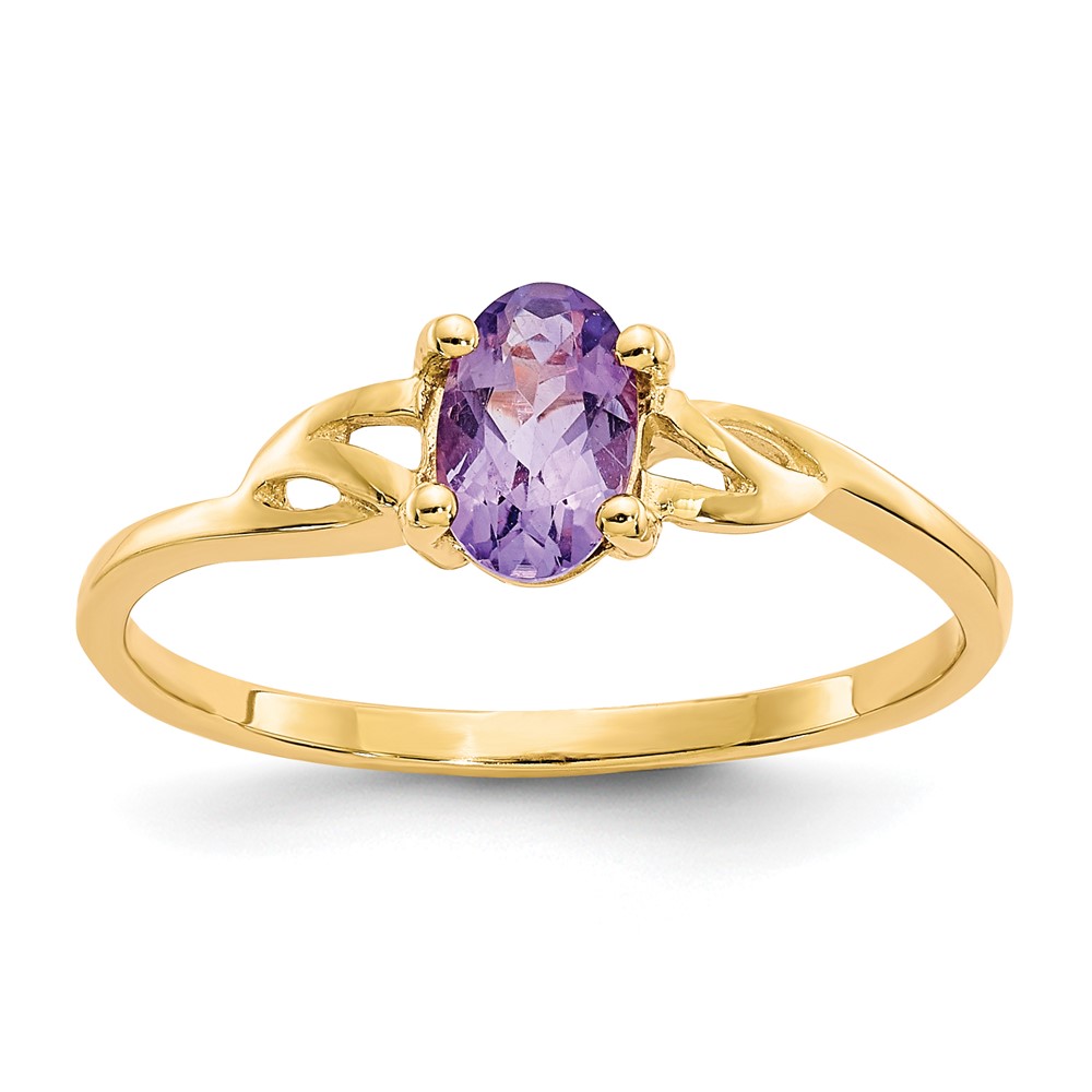 Picture of Finest Gold  14K Yellow Gold Amethyst Birthstone Ring