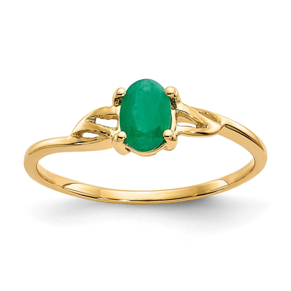 Picture of Finest Gold 14K Emerald Birthstone Ring