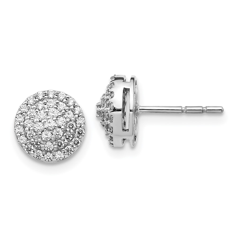 14K White Gold Diamond Round Cluster Post Earrings -  Finest Gold, UBSEM5479-050-WA