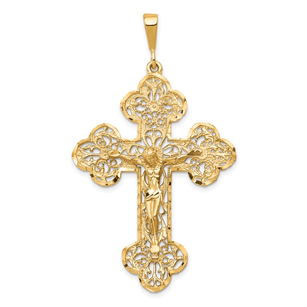 Picture of Finest Gold 10K Yellow Gold Crucifix Charm