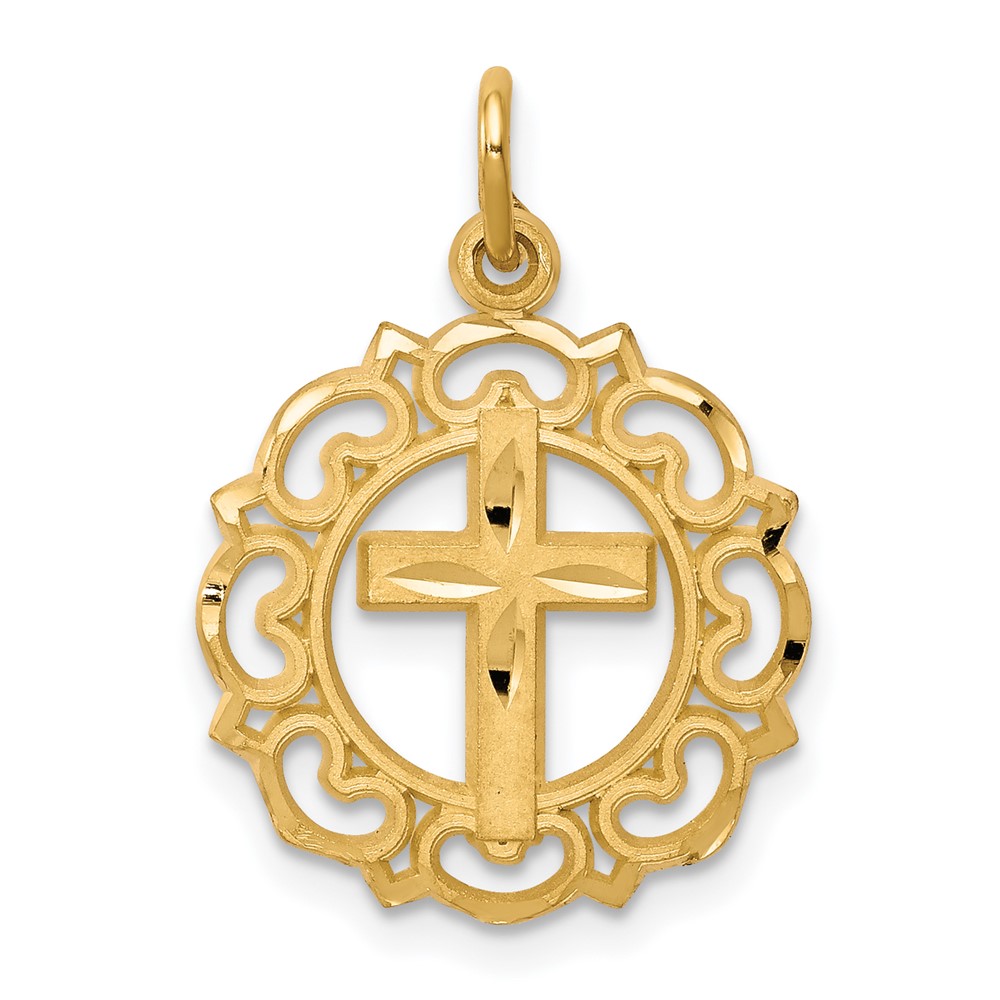 Picture of Finest Gold 10K Cross In Frame Charm&amp;#44; Yellow
