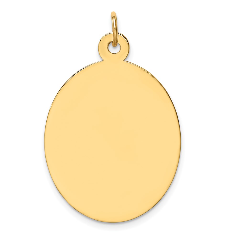 Picture of Finest Gold 0.035 Gauge 14K Plain Engravable Oval Disc Charm  Yellow Gold