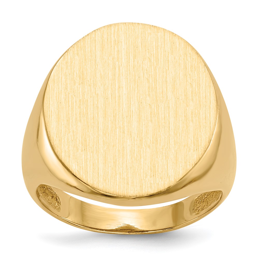 Picture of Quality Gold RS121 14K Yellow Gold 22 x 18 mm Open Back Mens Signet Ring - Size 10