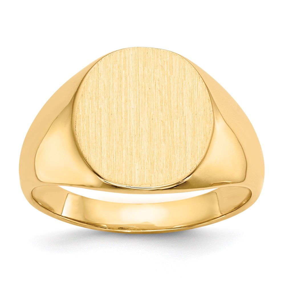 Picture of Finest Gold 14K Yellow Gold 13.5 x 12.5 mm Closed Back Mens Signet Ring - Size 10