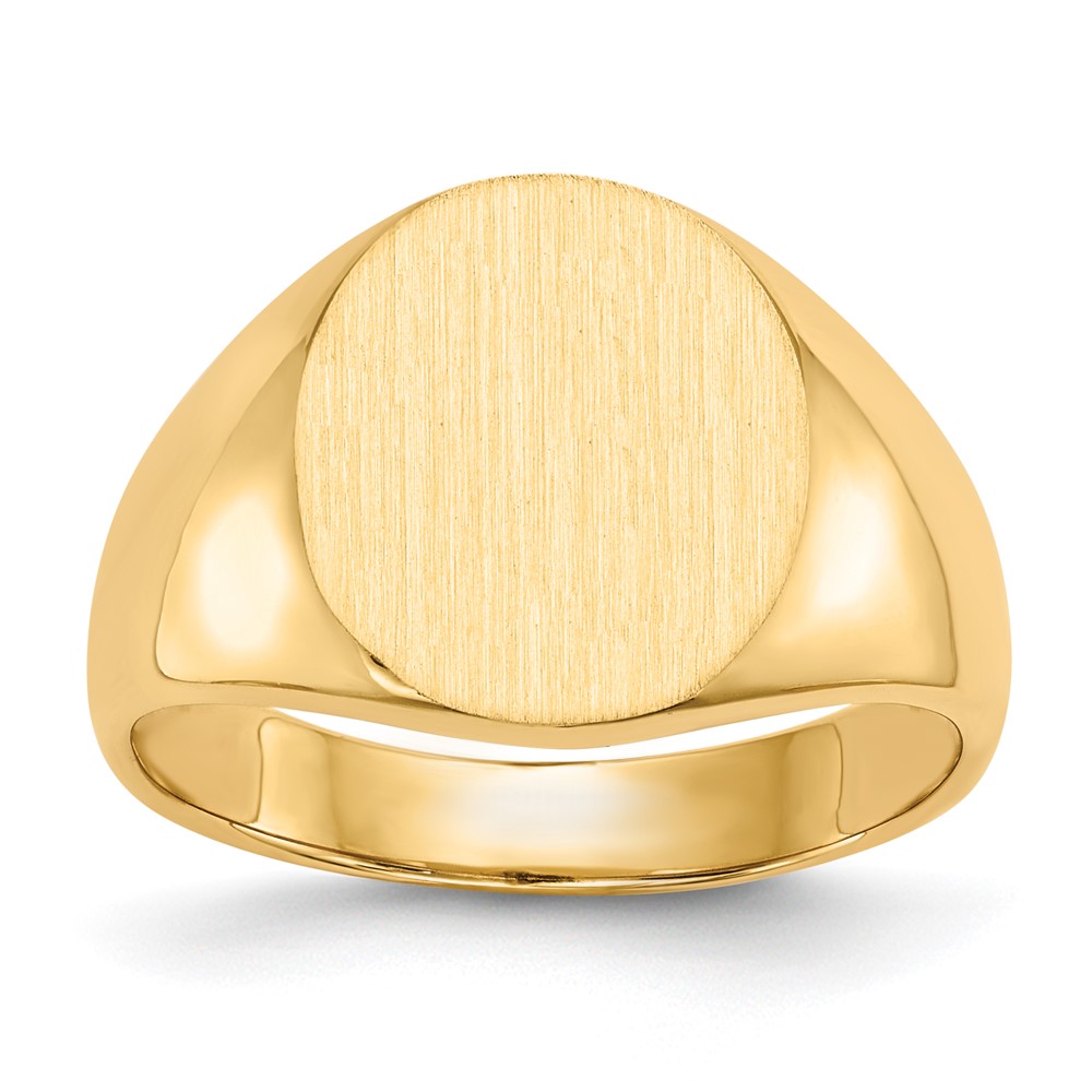 Picture of Finest Gold 14K Yellow Gold 14 x 13 mm Closed Back Mens Signet Ring - Size 10