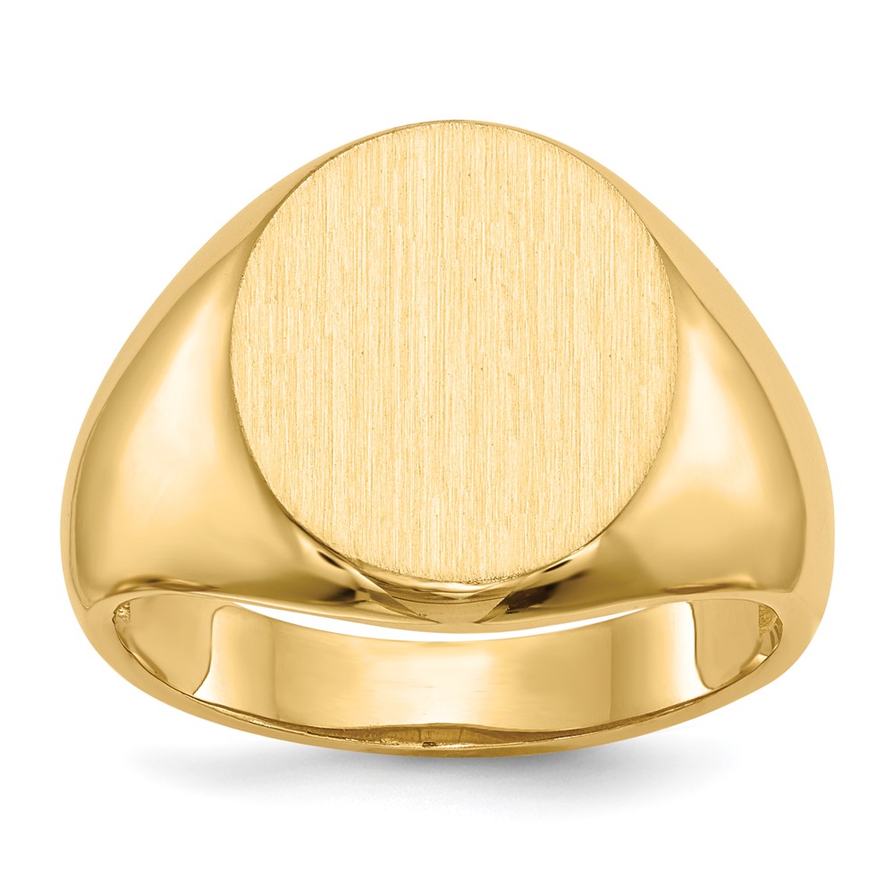 Picture of Finest Gold 14K Yellow Gold 15 x 13.5 mm Open Back Mens Signet Ring - Size 10
