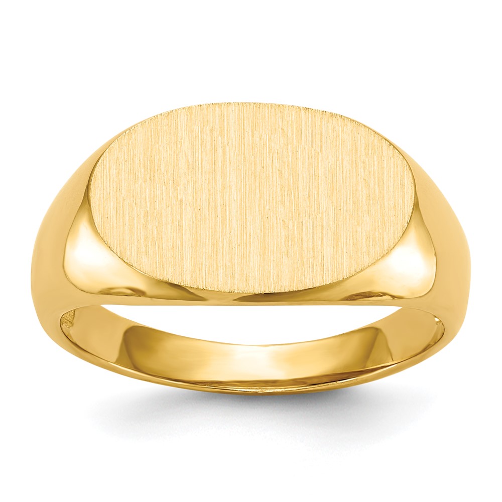 Picture of Finest Gold 14K Yellow Gold 11 x 17 mm Open Back Mens Signet Ring - Size 10