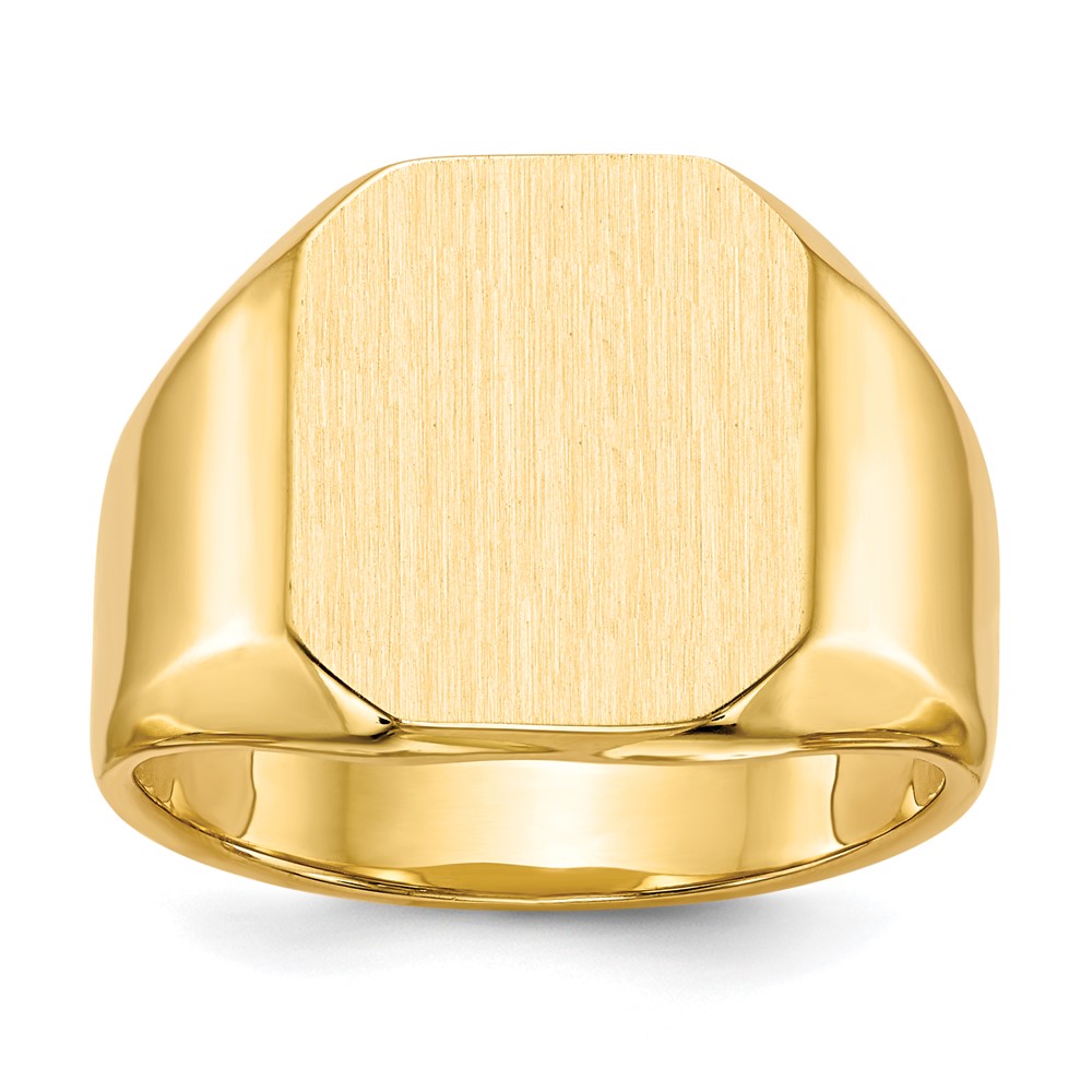 Picture of Finest Gold 14K 15.5 x 13.0 mm Closed Back Mens Signet Ring&amp;#44; Size 10