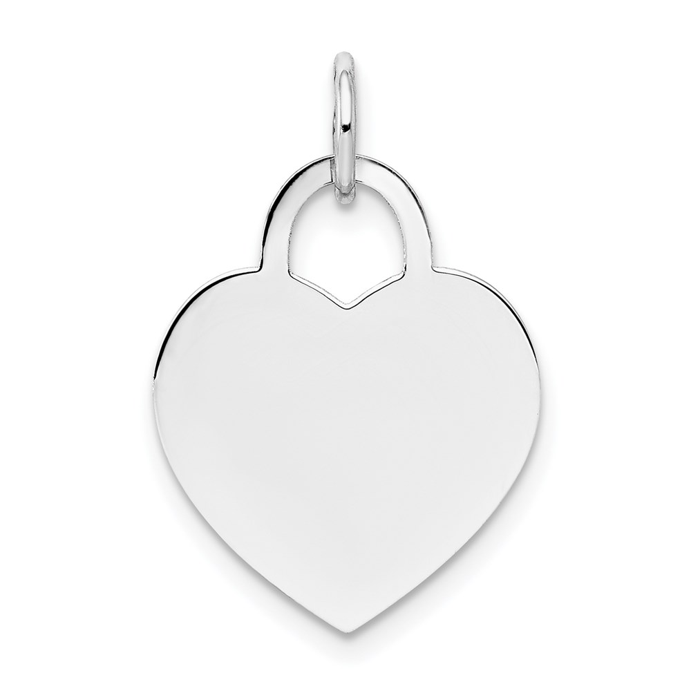 Picture of Quality Gold 14k White Gold Medium Engravable Heart Pendant