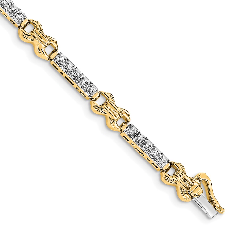 Picture of Finest Gold 14K Two-tone Diamond Bracelet