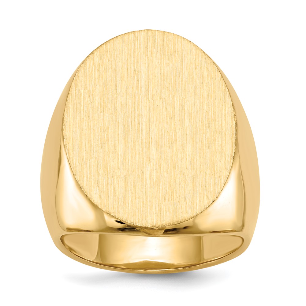 Picture of Quality Gold RS111 14K Yellow Gold 26.5 x 19 mm Closed Back Mens Signet Ring - Size 10
