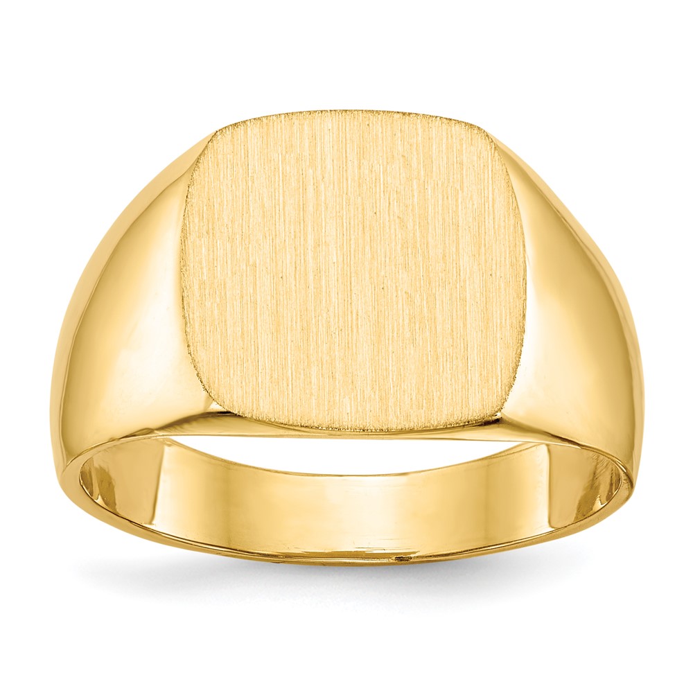 Picture of Finest Gold 14K Yellow Gold 12 x 13 mm Closed Back Mens Signet Ring - Size 9